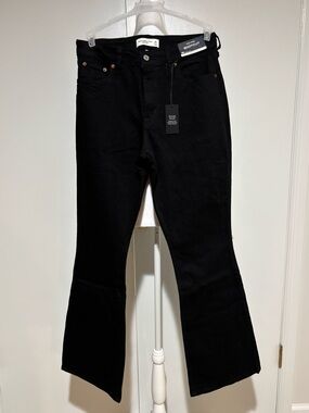 Abercrombie & Fitch Women Black Denim Jeans Highrise Bootcut Curve Love Size 28